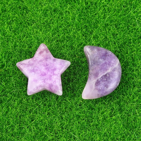

PandaHall Natural Lilac Jade Healing Moon & Star Ornaments, Reiki Energy Stone Display Decorations, 20x14~20mm, 2pcs/set Lilac Jade Mixed...