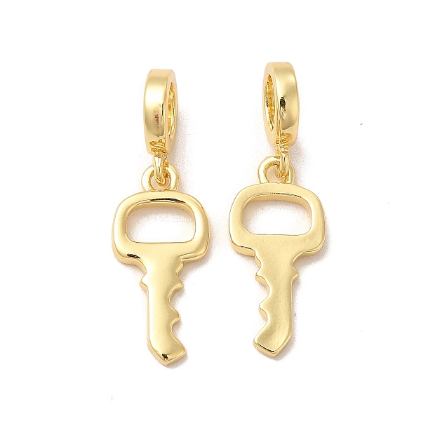 

PandaHall Rack Plating Brass Key European Dangle Charms, Large Hole Pendants, Cadmium Free & Lead Free, Real 18K Gold Plated, 28.5mm, Key...