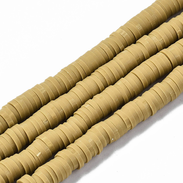 

PandaHall Handmade Polymer Clay Beads Strands, for DIY Jewelry Crafts Supplies, Heishi Beads, Disc/Flat Round, Light Khaki, 6x0.5~1mm, Hole...