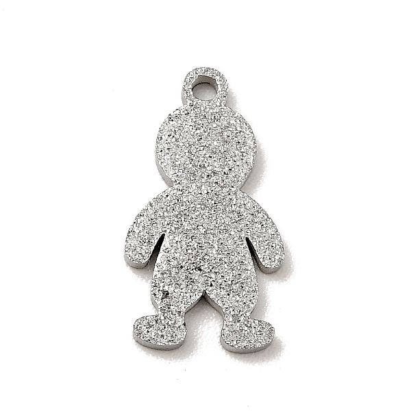 

PandaHall 304 Stainless Steel Textured Pendants, Boy, Stainless Steel Color, 13.5x7x1mm, Hole: 1mm 304 Stainless Steel Human