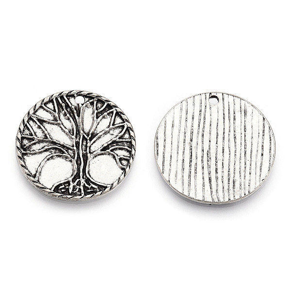 

PandaHall Tibetan Style Alloy Pendants, Cadmium Free & Lead Free, Flat Round with Tree of Life, Antique Silver, 29.5x2mm, Hole: 2mm Alloy...