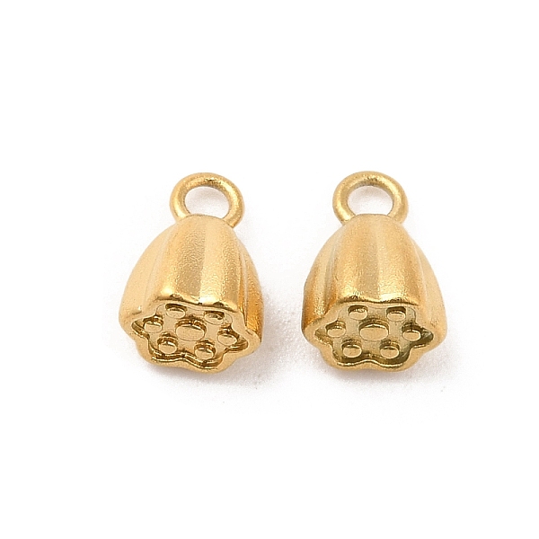 

PandaHall 304 Stainless Steel Charms, Lotus Seed Pod Charm, Real 18K Gold Plated, 7.5x5.5x5.5mm, Hole: 1.5mm 304 Stainless Steel Flower