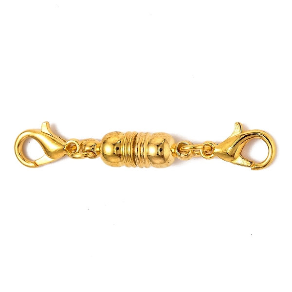 

PandaHall Brass Magnetic Clasps Converter, with Lobster Claw Clasps, Column, Golden, 45x5.5mm Brass Column