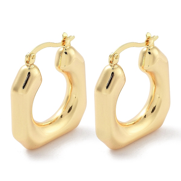

PandaHall Brass Hoop Earrings, Real 18K Gold Plated, 30x6mm Brass