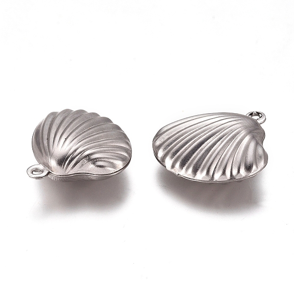 

PandaHall 304 Stainless Steel Pendants, Hollow Scallop, Stainless Steel Color, 19x19x7mm, Hole: 1mm 304 Stainless Steel Shell Shape