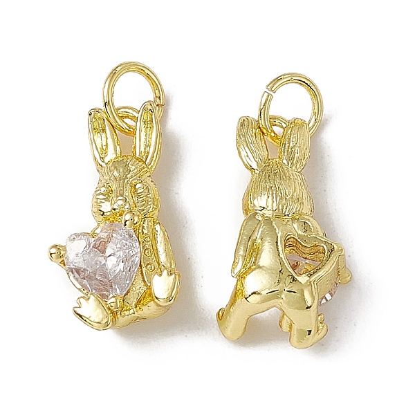 

PandaHall Rack Plating Brass Cubic Zirconia Pendants, with Jump Ring, Real 18K Gold Plated, Long-Lasting Plated, Cadmium Free & Nickel Free..., Clear