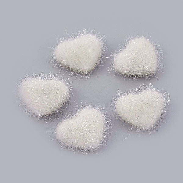 

PandaHall Faux Mink Fur Covered Cabochons, with Alloy Bottom, Heart, Silver Color Plated, Beige, 14x17x6.5mm Alloy+Fibre Heart Yellow