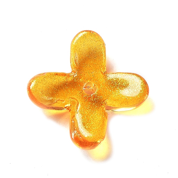 

PandaHall Transparent Glass Beads Caps, Osmanthus Fragrans, Orange, 9.5x9.5x3mm, Hole: 1.2mm Glass Orange