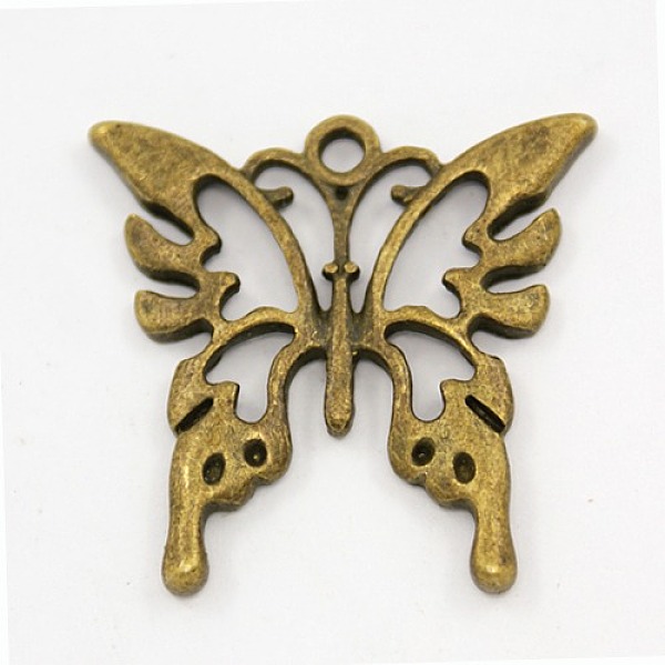 

PandaHall Tibetan Style Alloy Pendants, Lead Free, Nickel Free and Cadmium Free, Butterfly, Antique Bronze, 25x26x2mm, Hole: 2mm Alloy...