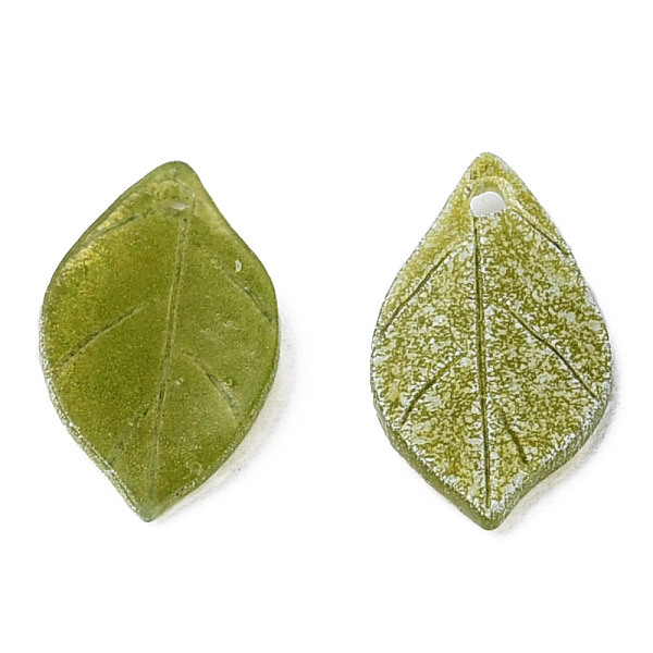 

PandaHall Plastic Pendants, Leaf, Olive, 15.5x8x1mm, Hole: 1mm Plastic Leaf Green