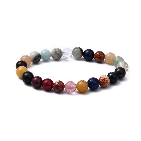 

PandaHall Assorted Stone Beads Bracelets, Colorful, 2 inch(5.2cm) Mixed Stone
