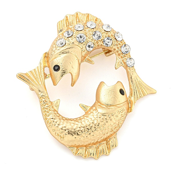 

PandaHall Golden Zinc Alloy with Rhinestone Brooches, Twelve Constellations, Aquarius, 49x45x11mm Alloy+Rhinestone Aquarius