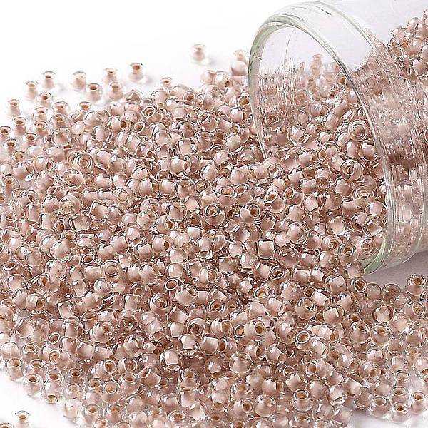 

PandaHall TOHO Round Seed Beads, Japanese Seed Beads, (1069) Soft Misty Rose Lined Crystal, 11/0, 2.2mm, Hole: 0.8mm, about 1110pcs/10g..., Pink