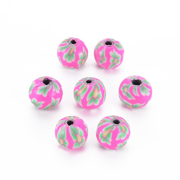 

PandaHall Handmade Polymer Clay Beads, for DIY Jewelry Crafts Supplies, Round, Sea Green, 8~9x8mm, Hole: 1.8mm Polymer Clay Round