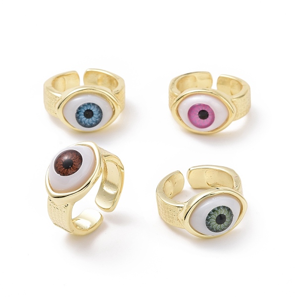 Resin Horse Eye Open Cuff Ring