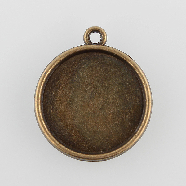 

PandaHall Vintage Flat Round Alloy Pendant Cabochon Settings, Double-sided Tray, Cadmium Free & Nickel Free & Lead Free, Antique Bronze...