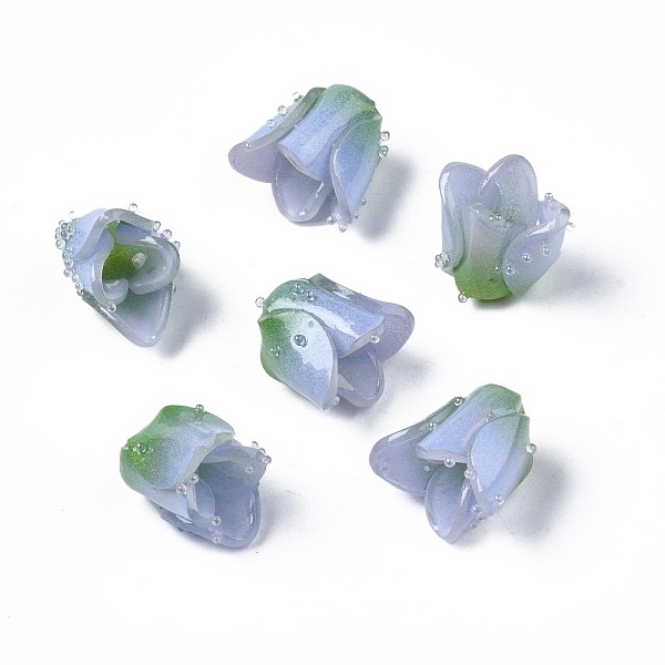 

PandaHall Plastic Beads, Flower, Light Steel Blue, 13~15x13.5~15x13.5~15mm, Hole: 0.8mm Plastic Flower