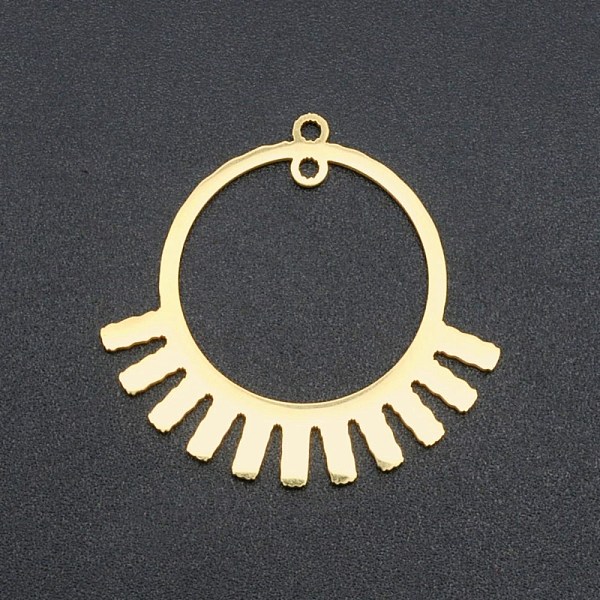 

PandaHall 201 Stainless Steel 2-Loop Link Pendants, Laser Cut, Ring, Golden, 30x32x1mm, Hole: 1.6mm 201 Stainless Steel Ring