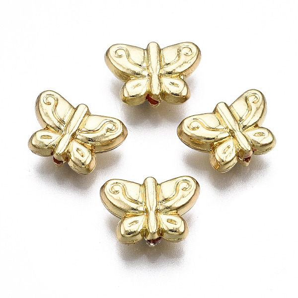 

PandaHall Rack Plating Alloy Beads, Cadmium Free & Lead Free, Butterfly, Light Gold, 7.5x11x4mm, Hole: 1.2mm Alloy Butterfly