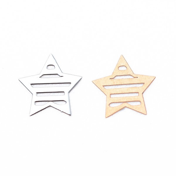 

PandaHall Brass Cabochons, Nail Art Slices, DIY Nail Art Decoration Accessories for Women, Star, Silver, 5x5mm, about 1000pcs/bag Brass Star