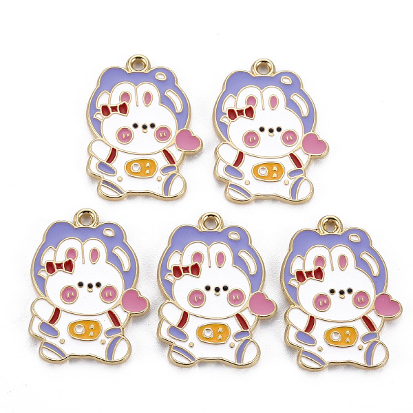 

PandaHall Rack Plating Alloy Enamel Pendants, Light Gold, Cadmium Free & Nickel Free & Lead Free, Rabbite, Medium Slate Blue, 29x21x1.5mm...