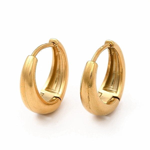 

PandaHall 316 Stainless Steel Hoop Earrings for Women, Real 18K Gold Plated, 15x14x5mm, Pin: 1mm 304 Stainless Steel Round