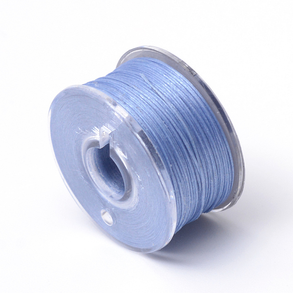 

PandaHall Special Coated Polyester Beading Threads for Seed Beads, Cornflower Blue, 0.1mm, about 50yards/roll Polyester Blue