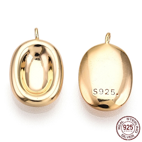 

PandaHall 925 Sterling Silver Charms, Oval Charms, Nickel Free, with S925 Stamp, Real 18K Gold Plated, 14x9x2.5mm, Hole: 1mm Sterling Silver...