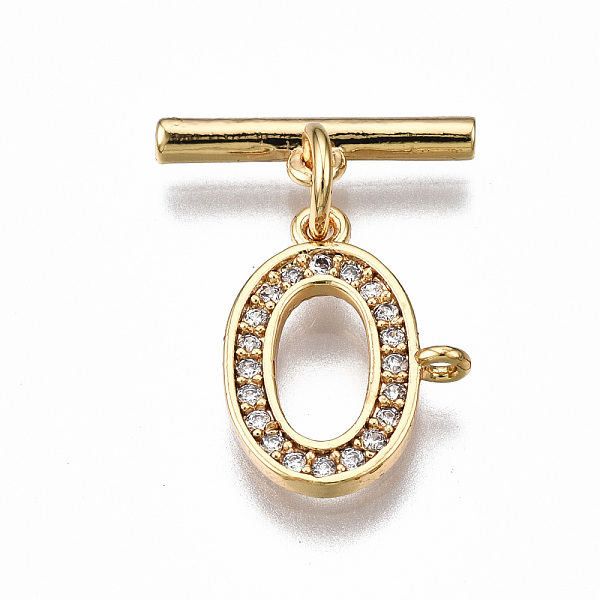 

PandaHall Brass Micro Pave Clear Cubic Zirconia Toggle Clasps, Nickel Free, Oval, Real 18K Gold Plated, 19.5mm long, Bar: 13.5x4x2mm, hole...