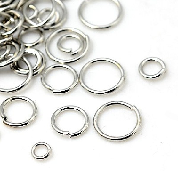 

PandaHall Brass Open Jump Rings, Nickel Free, Mixed Size, Platinum, 18 Gauge, 4~10x1mm, Inner Diameter: 2~8mm Brass