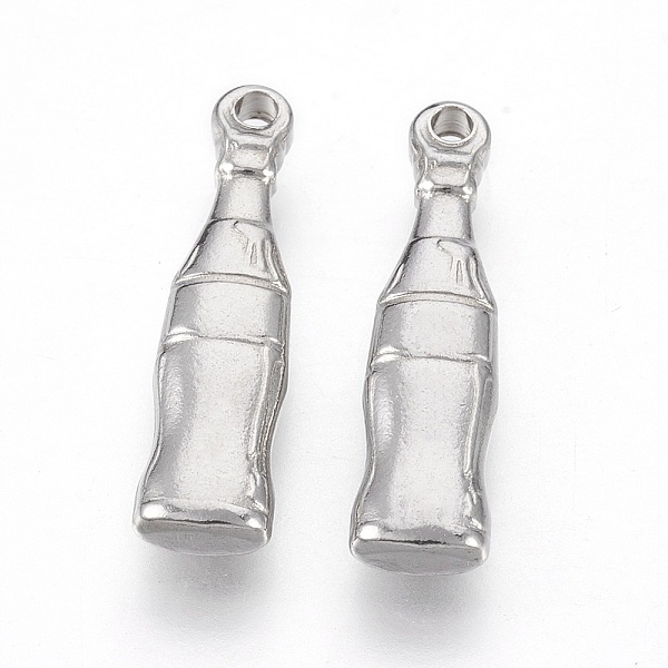 

PandaHall 201 Stainless Steel Pendants, Bottle, Stainless Steel Color, 20.5x5x3mm, Hole: 1.4mm 201 Stainless Steel Bottle