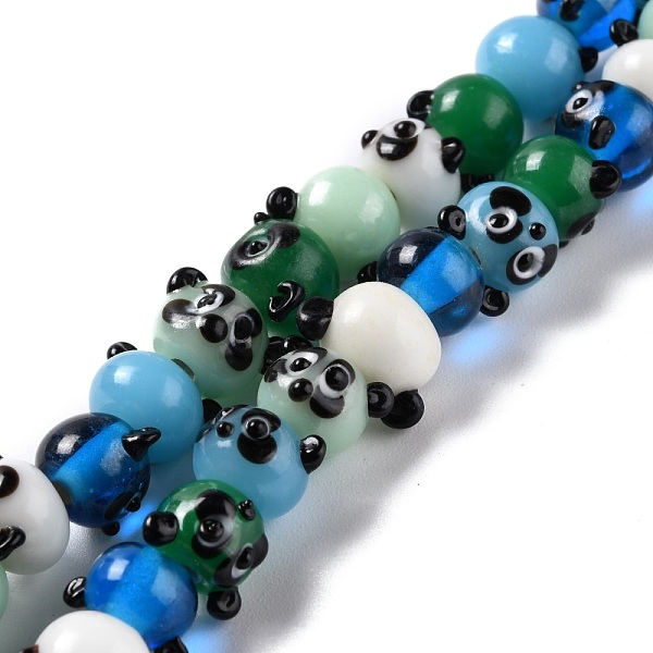 

PandaHall Handmade Lampwork Beads, Bumpy, Panda, Mixed Color, 10~12x11~15x8~10mm, Hole: 1.8~2mm, about 39pcs/strand, 12.80 inch(32.5cm)..., Multicolor