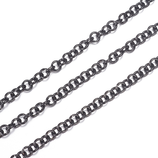 

PandaHall 304 Stainless Steel Rolo Chains, with Spool, for Jewelry Making, Unwelded, Electrophoresis Black, 5x1mm, about 32.8 Feet(10m)/roll...