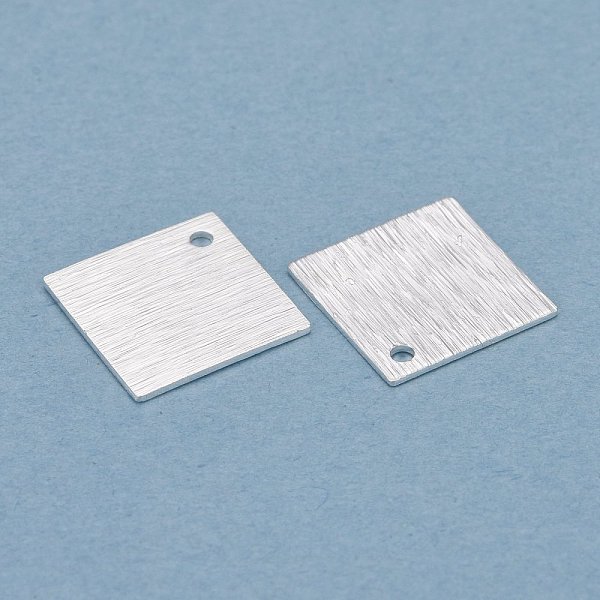 

PandaHall Brass Charms, Square, 925 Sterling Silver Plated, 14x14x1mm, Hole: 1mm Brass Square
