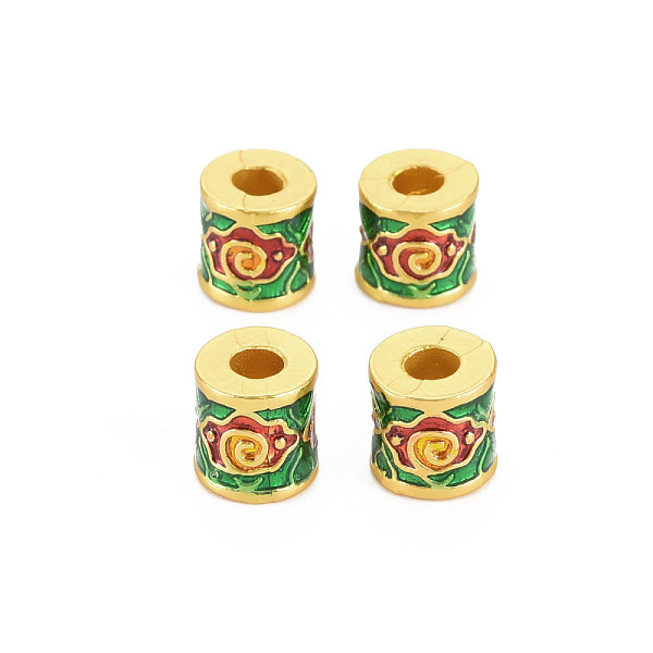 

PandaHall Rack Plating Alloy Enamel European Beads, Large Hole Beads, Long-Lasting Plated, Matte Style, Cadmium Free & Nickel Free & Lead..., Green