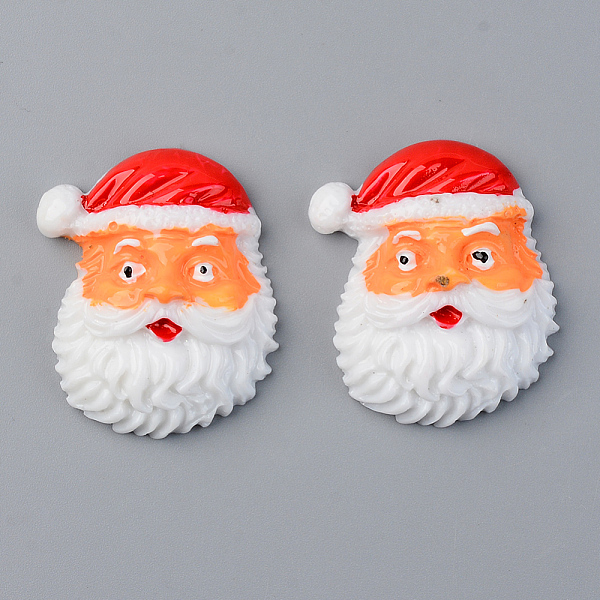 

PandaHall Resin Cabochons, Christmas Theme, Opaque, Father Christmas, Red, White, 31x25x10mm Resin Human White