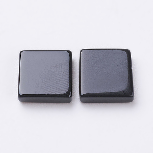 

PandaHall Natural Black Agate Cabochons, Dyed & Heated, Square, 10x10x3mm Black Agate Square