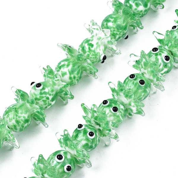 

PandaHall Handmade Bumpy Lampwork Beads Strands, Octopus, Medium Sea Green, 15~20x22~24x22~24mm, Hole: 1.6mm, about 30pcs/strand, 17.72...