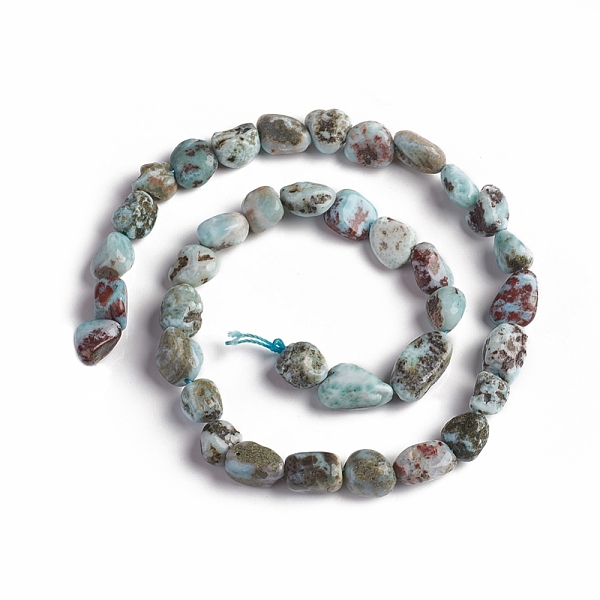 

PandaHall Natural Larimar Beads Strands, Tumbled Stone, Nuggets, 10~15x7.5~11.5x7.5~12.5mm, Hole: 1mm, about 36pcs/Strand, 15.67 inch(39.8...