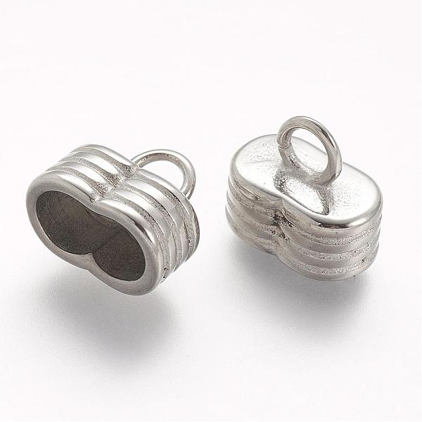 

PandaHall 304 Stainless Steel Cord Ends, For Leather Cord Bracelets Making, Stainless Steel Color, 12x13x8mm, Hole: 3.5mm, Inner Diameter...
