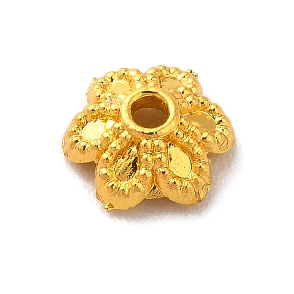 

PandaHall Alloy Bead Caps, 6-Petal, Flower, Golden, 5.5~6x2mm, Hole: 1mm Alloy