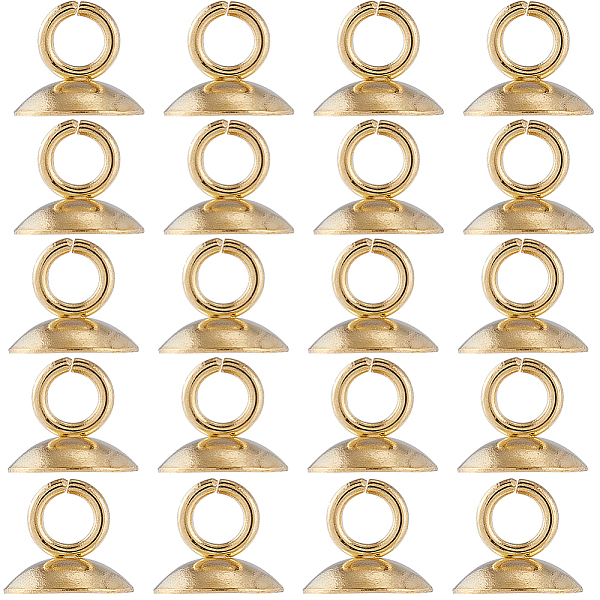 

PandaHall SUNNYCLUE 1 Box 100Pcs Bead Bail Cap Bead Caps with Loop Bead Caps Bails Pendant Bails Gold 304 Stainless Steel Round Bails Clasp...