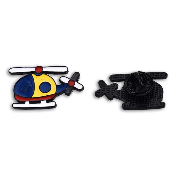 PandaHall Helicopter Shape Enamel Pin, Electrophoresis Black Plated Alloy Badge for Backpack Clothes, Nickel Free & Lead Free, Dark Blue...