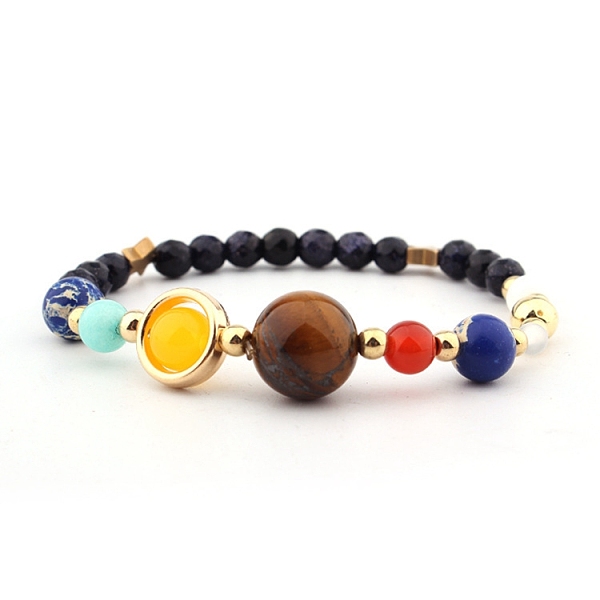 

PandaHall Natural Tiger Eye & Red Agate & Topaz Jade Stretch Bracelets, Star Bracelets for Women, Inner Diameter: 2-3/8 inch(6cm) Mixed...