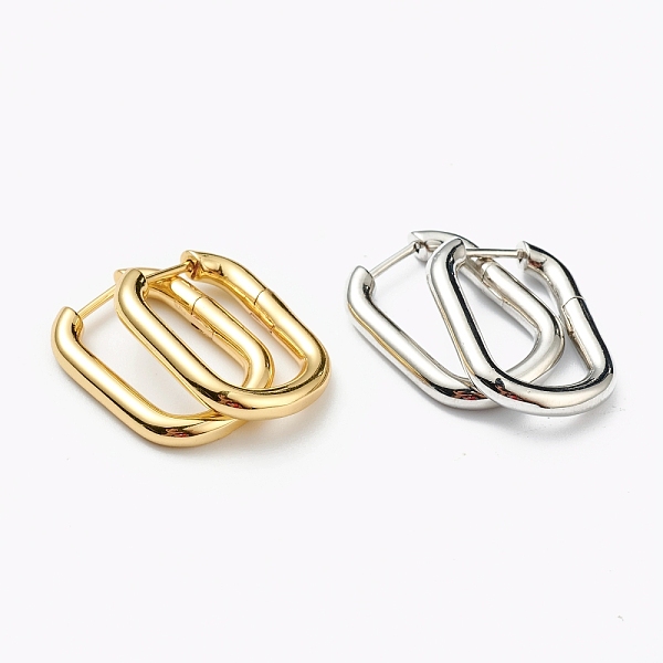 

PandaHall Brass Huggie Hoop Earrings, Long-Lasting Plated, Rectangle, Mixed Color, 24x18x3.5mm, Pin: 1mm Brass Rectangle