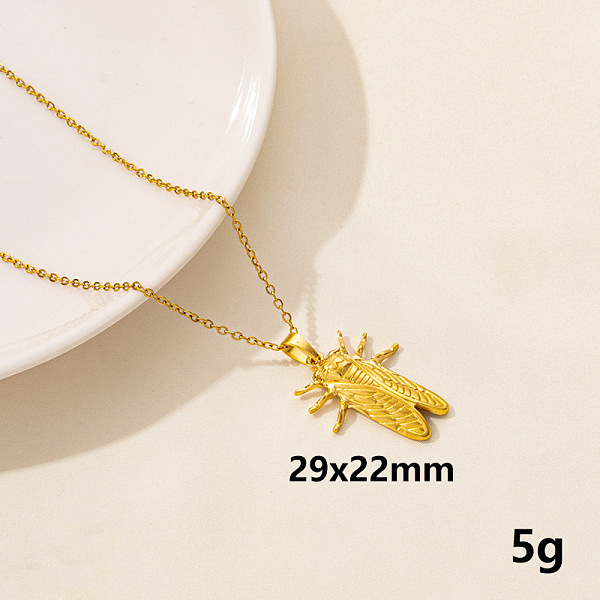 

PandaHall Stainless Steel Insect Pendant Necklace Unisex Jewelry Stainless Steel