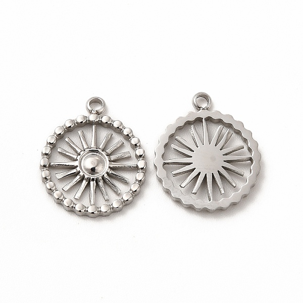 

PandaHall 304 Stainless Steel Pendants, With Jump Ring, Sun, Stainless Steel Color, 15x13x1.5mm, Hole: 1.5mm 304 Stainless Steel