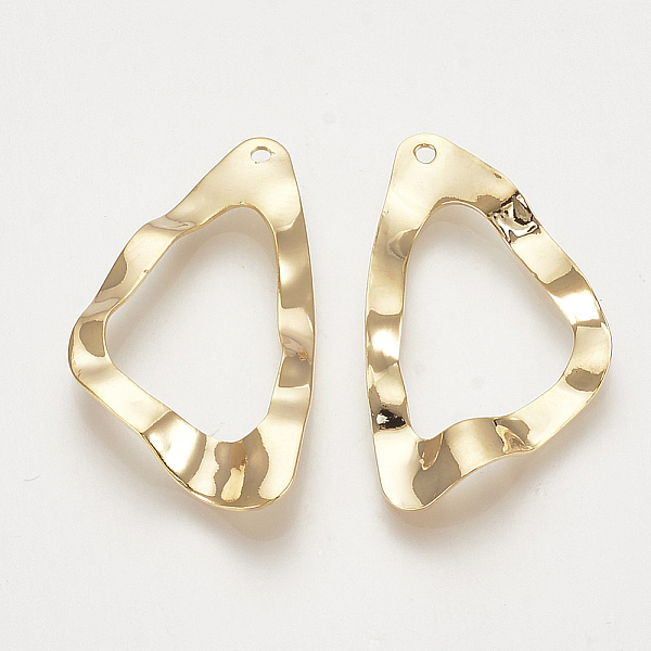 

PandaHall Brass Pendants, Triangle, Bumpy, Nickel Free, Golden, 33x18.5x1mm, Hole: 1mm Brass Triangle