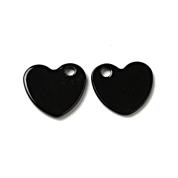 

PandaHall Spray Painted 201 Stainless Steel Charms, Heart Charm, Black, 10x9x1mm, Hole: 1.4mm 201 Stainless Steel Heart Black