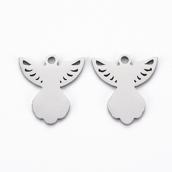 

PandaHall 201 Stainless Steel Pendants, Cut, Fairy, Stainless Steel Color, 17.5x16x1mm, Hole: 1.8mm 201 Stainless Steel Angel & Fairy